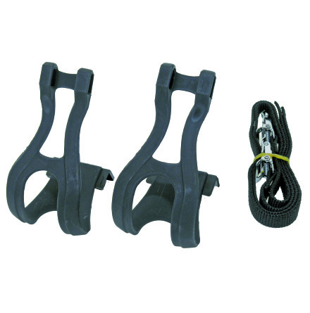 Tclips med pedalrem svart PVC